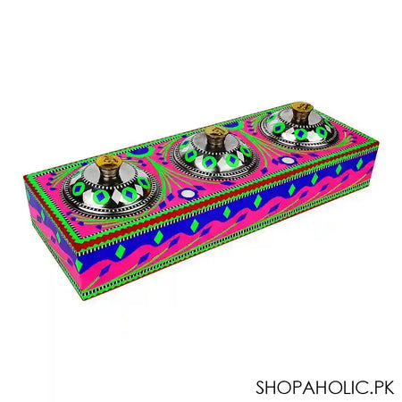Star Shine Chamakpatti 3 Masala Boxes With Tray, Pink - Main Image