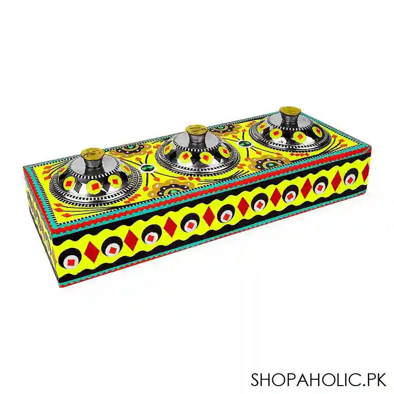 Star Shine Chamakpatti 3 Masala Boxes With Tray, Yellow - Main Image