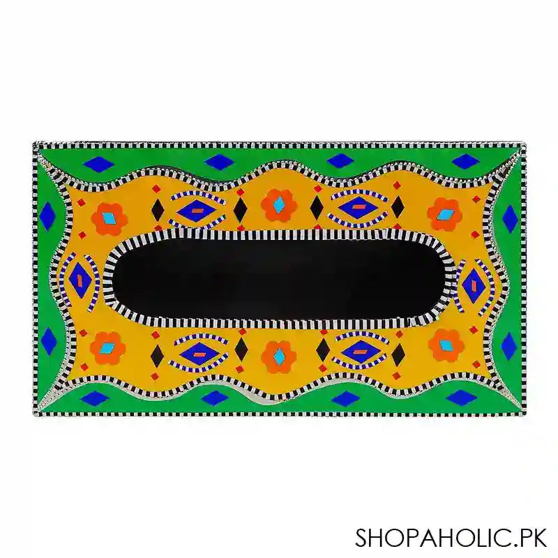 Star Shine Chamakpatti Tissue Box, Pink & Yellow - Image 3