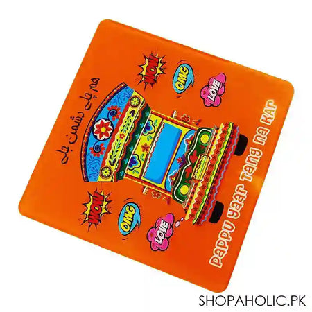 Star Shine Hum Chale Dusham Jale Truck Coaster, Orange - Image 2