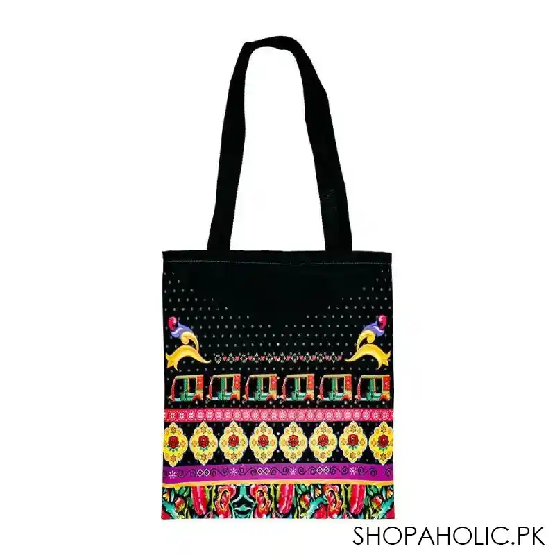 star shine truck art, black rickshaw tote bag, tb024 main image