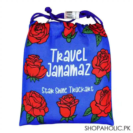Star Shine Truck Art Blue Floral Travel Janamaz/Prayer Mat - Image 2