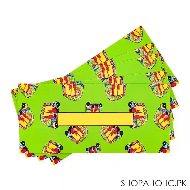 Star Shine Truck Art, Green Truck/Rikshaw/Chainak Printed Envelops, Set 5-Pack, EE009 - Image 2