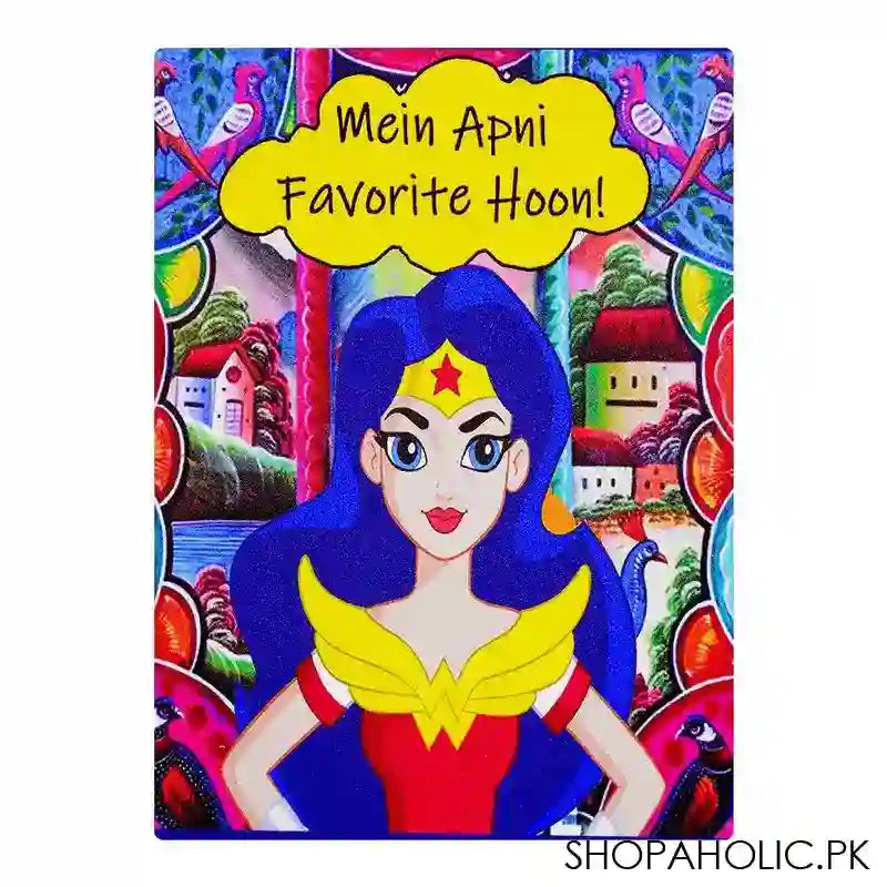 Star Shine Truck Art, Mai Apni Favorite Hun, Wonder Woman Wooden Wall Frame For Room Decoration - Image 2