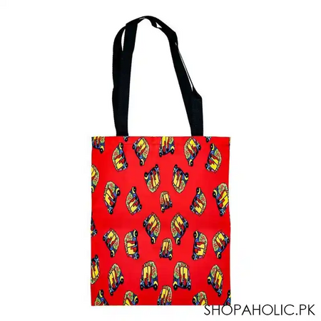 star shine truck art, rickshaw tote bag, pink, tb002 main image