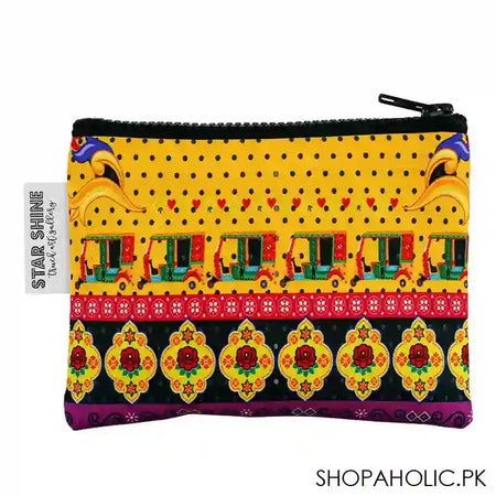 Star Shine Truck Art, Rickshaw (Yellow) Zipper Pouch, ZP07 - Main Image