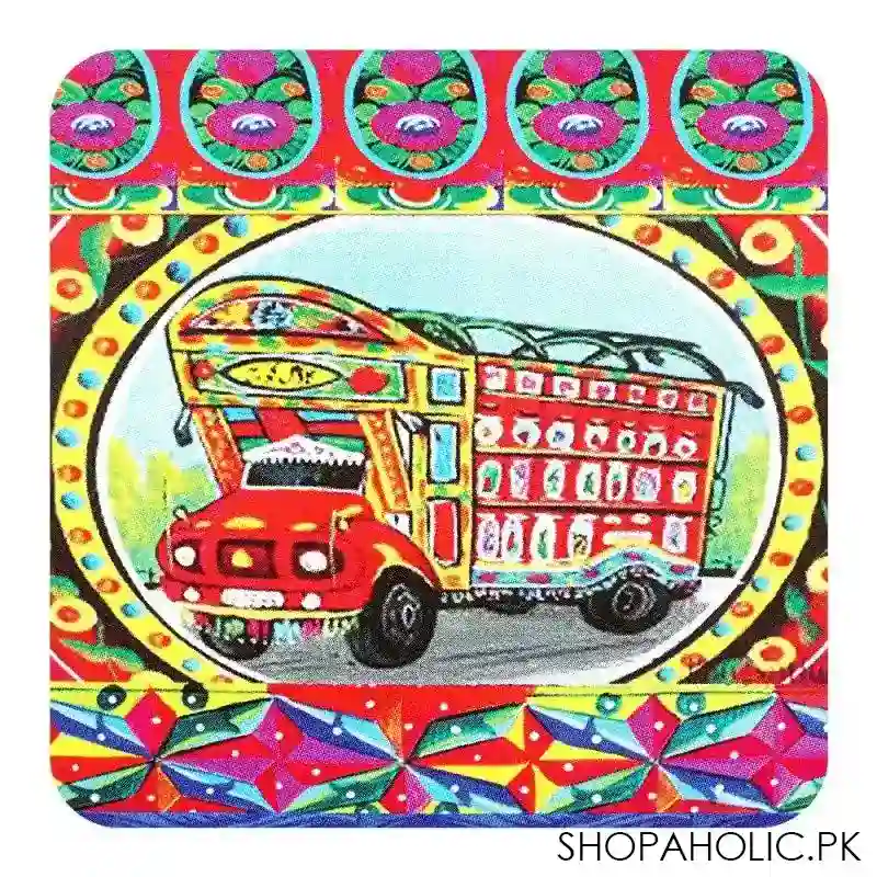 star shine truck art, truck 02 (pink) 3x3 inch fridge magnet, mg09 main image
