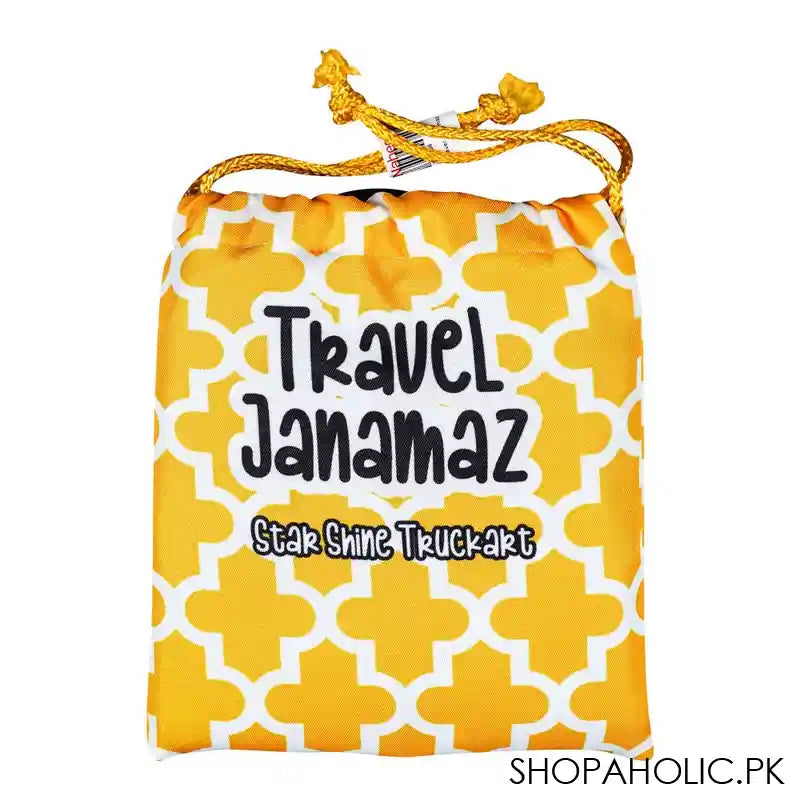 Star Shine Truck Art Yellow Geometric Pattern Travel Janamaz/Prayer Mat - Image 2