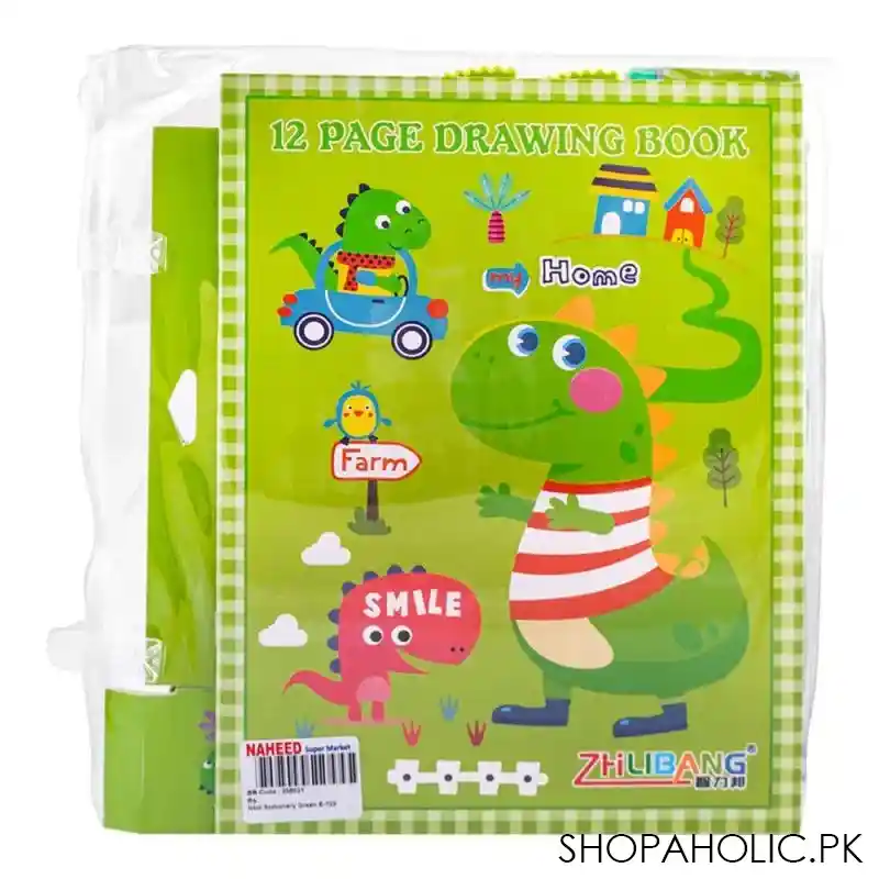stationery set with drawing book & art accessories, green, e 723 image3