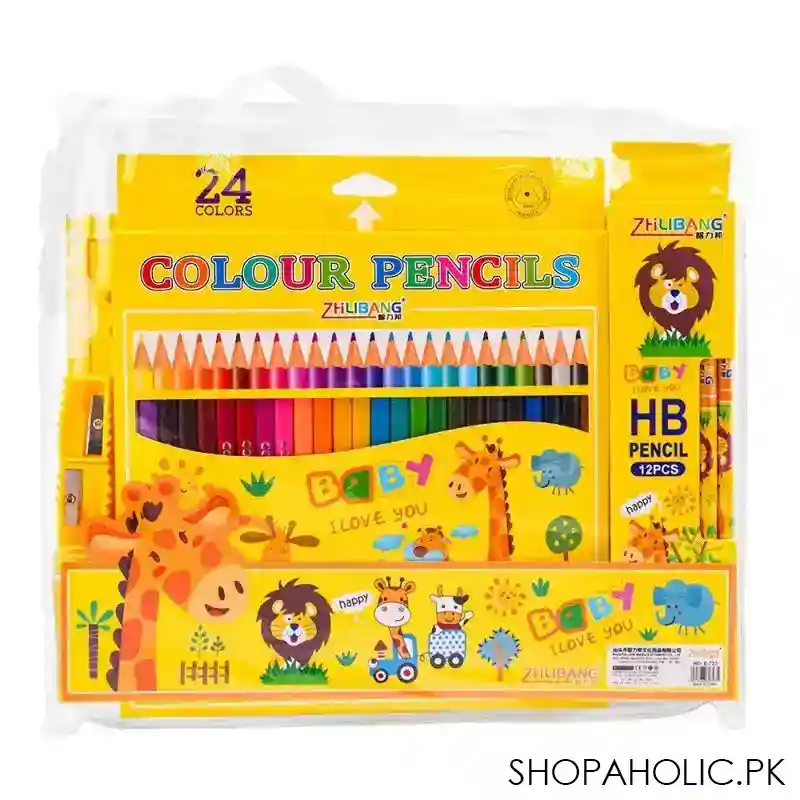 stationery set with drawing book & art accessories, yellow, e 723 image2