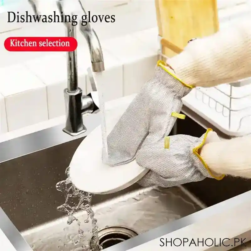 steel wire dishwashing glove image2