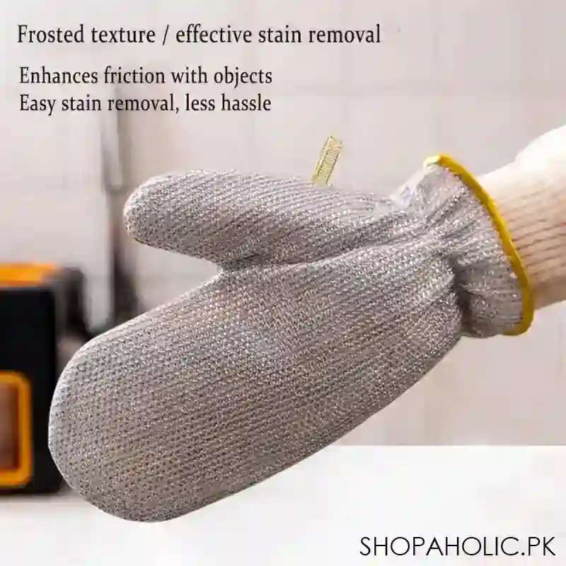 steel wire dishwashing glove image4