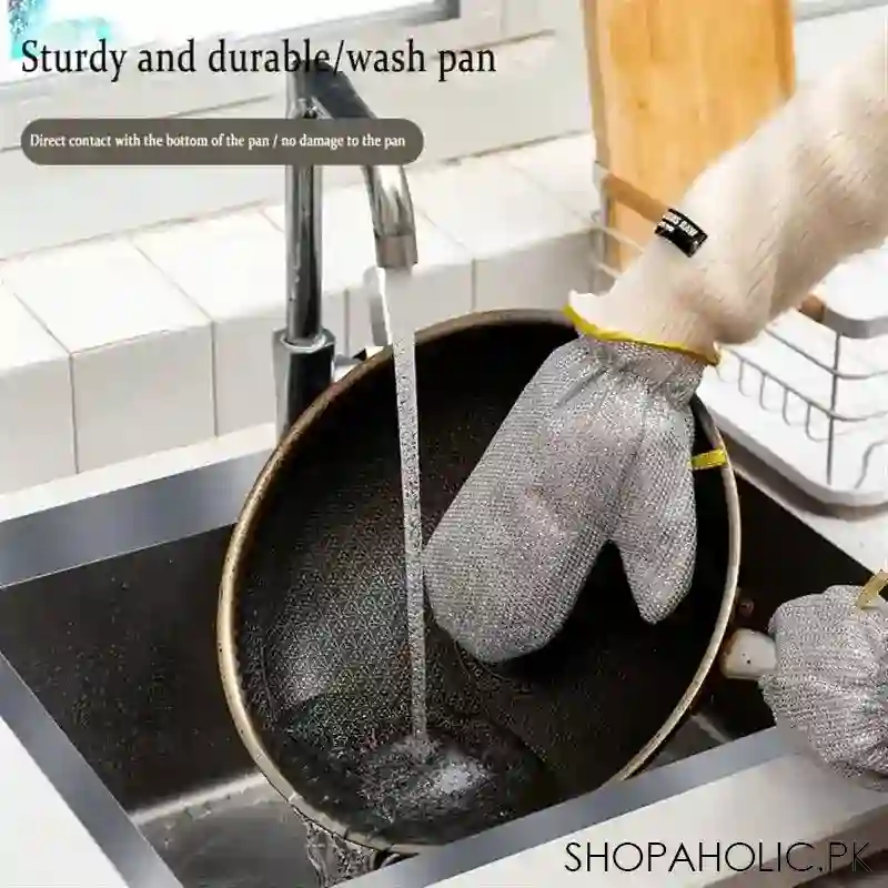 steel wire dishwashing glove image5