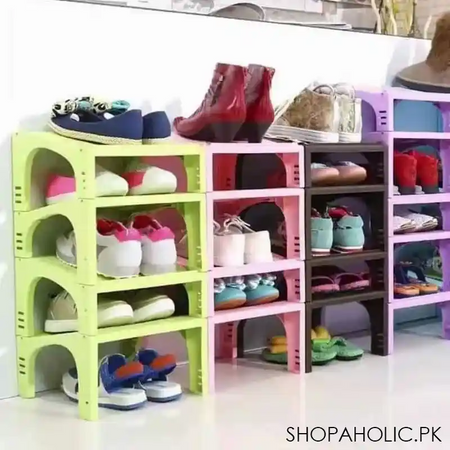 step double layer shoe rack stackable shoe organizer image2