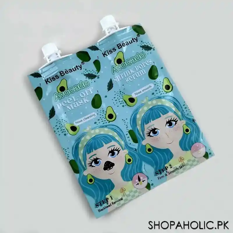 (step of 2) kiss beauty avocado peel off mask and shrink pores serum main image