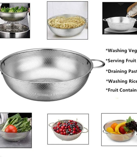 Premium Stainless Steel Mesh Colander – Heavy-Duty Kitchen Strainer with Handles image 2