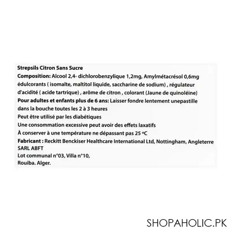strepsils lemon, sugar free, imported, 16 tablets image3
