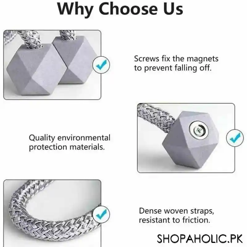 strong magnetic curtain tie backs buckle clips (pair) image3