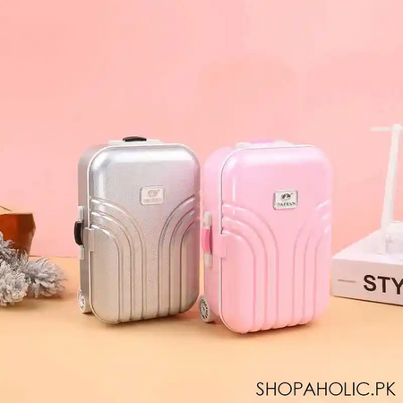 suitcase shaped musical ballerina jewelry storage box with mirror for women image5
