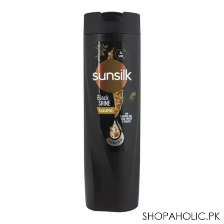 sunsilk black shine 5 naturals oils, pearl protein & vitamin e shampoo, 360ml main image