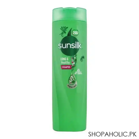 sunsilk long & healthy biotin milk protein & aloe + almond oil shampoo, 360ml main image