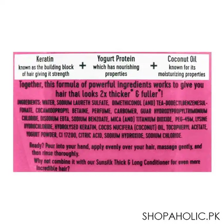 sunsilk thick & long keratin yogurt protein & coconut oil shampoo, 660ml image3