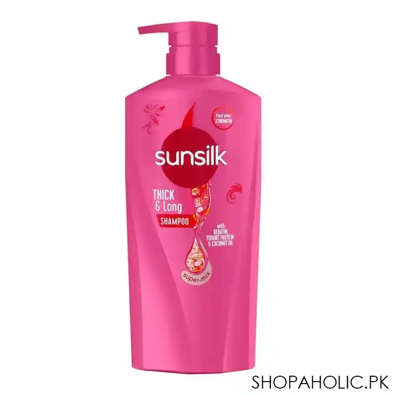 sunsilk thick & long keratin yogurt protein & coconut oil shampoo, 660ml main image