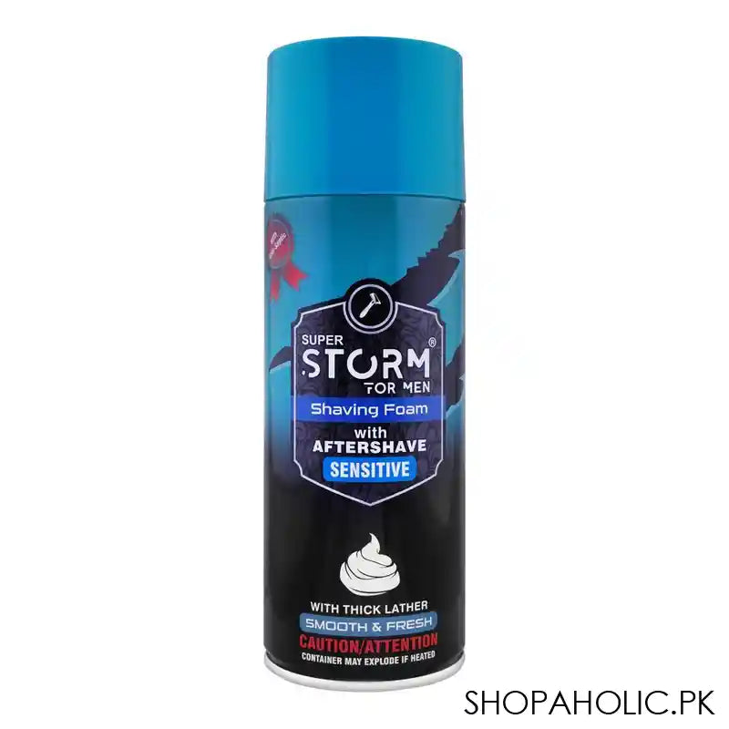 Super Storm For Men Sensitive Shaving Foam With After Shave, 400ml - Main Image