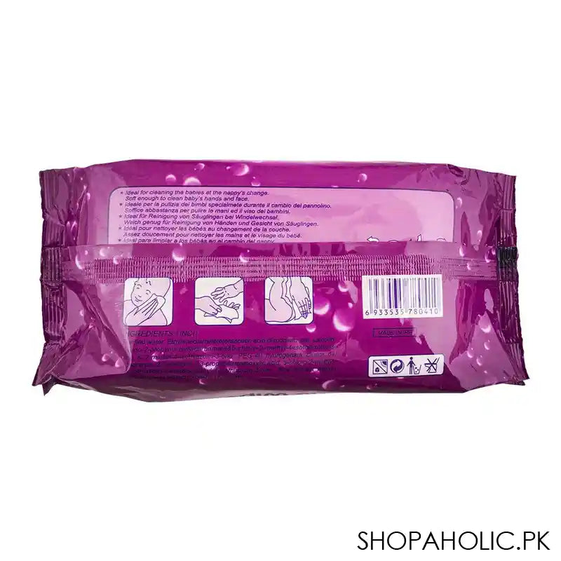 Susu Disposable Baby Wipes, Purple, 80-Pack - Image 5