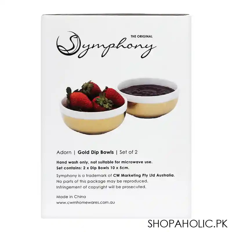 Symphony Adorn Gold Dip Bowl Set, 3.9x1.9 Inches, 2 Pieces, SY-8003 - Image 2