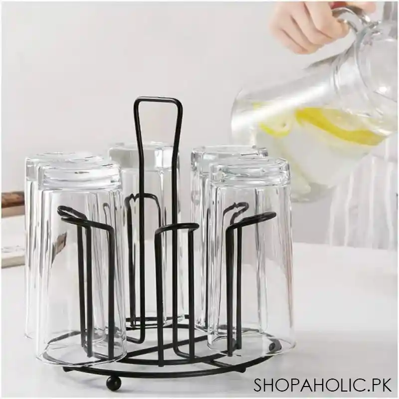 tabletop metal 6 glass storage rack image4