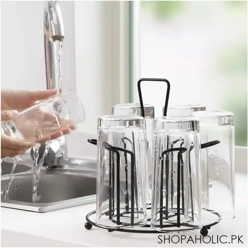 tabletop metal 6 glass storage rack image5