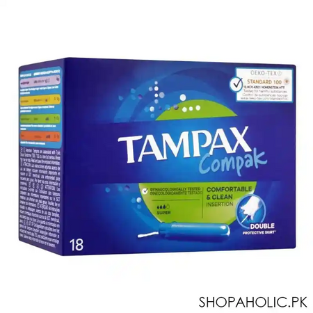 tampax compak comfortable & clean insertion, super, 18 pack main image
