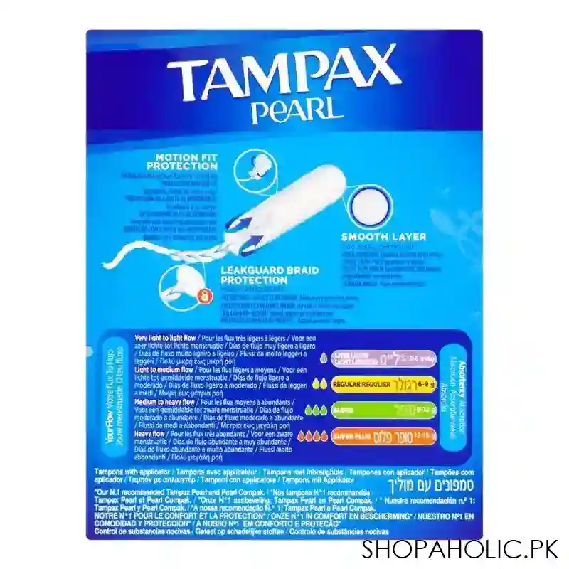 tampax pearl 3x comfort super tampoons, 18 pack image2