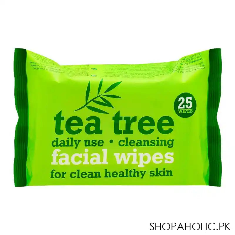 Tea Tree Daily Use Cleansing Facial Wipes, For Clean Healthy Skin, 25-Pack - Main Image
