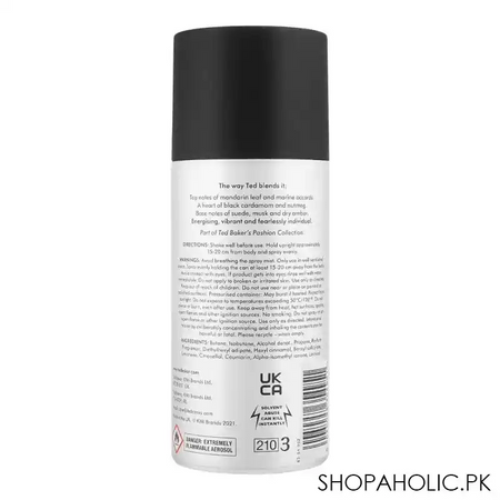 ted baker sterling blue body spray, for women, 150ml image2