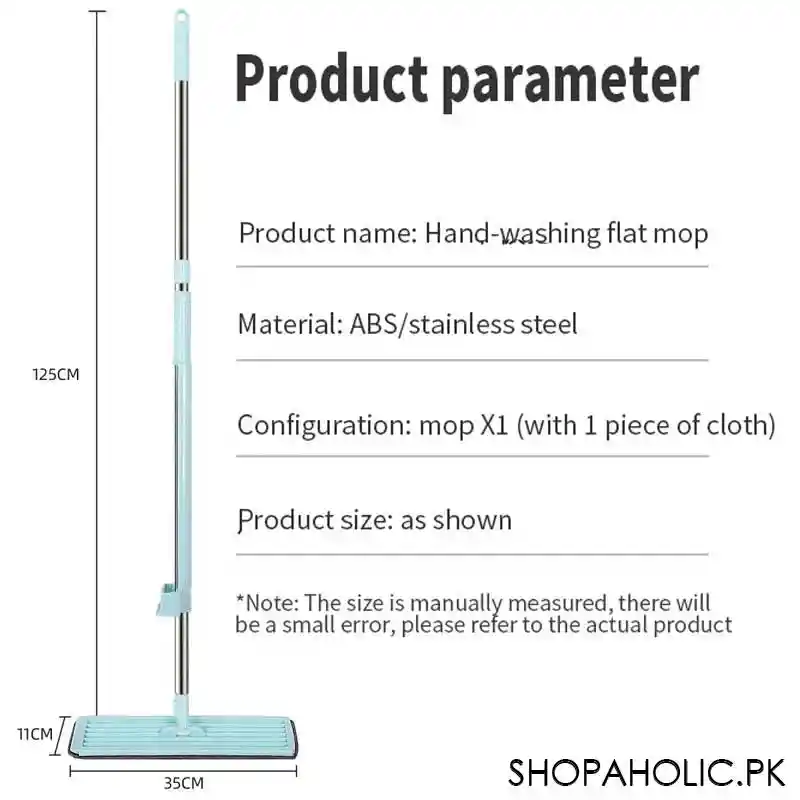 telescopic flat squeeze mop with double microfiber pad image7