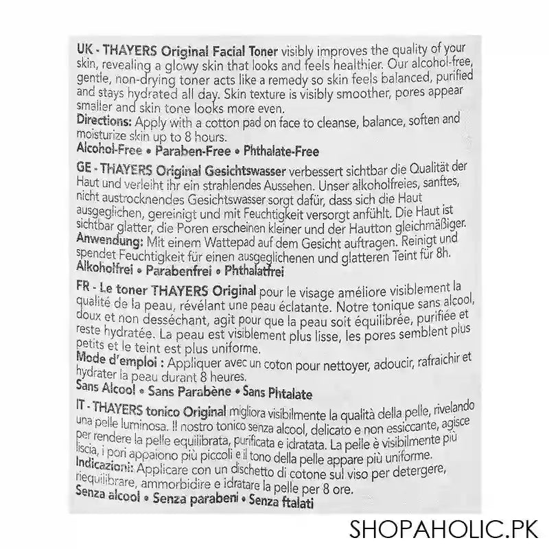 Thayers Witch Hazel Lemon Astringent Face Toner, 355ml - Image 4