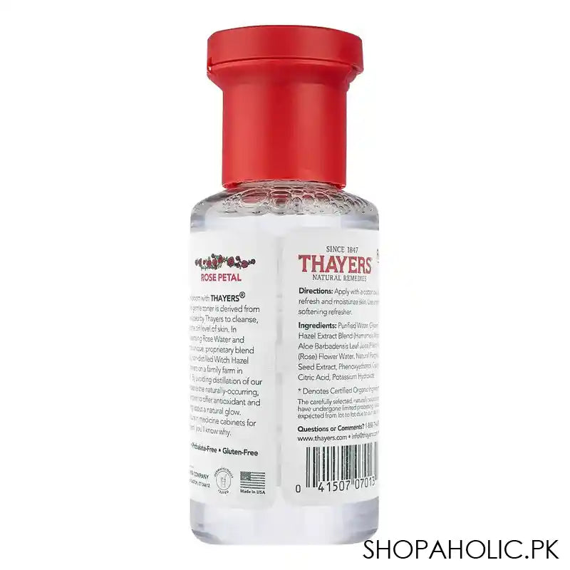 Thayers Witch Hazel Rose Petal Facial Toner, Alcohol Free, 89ml - Image 2