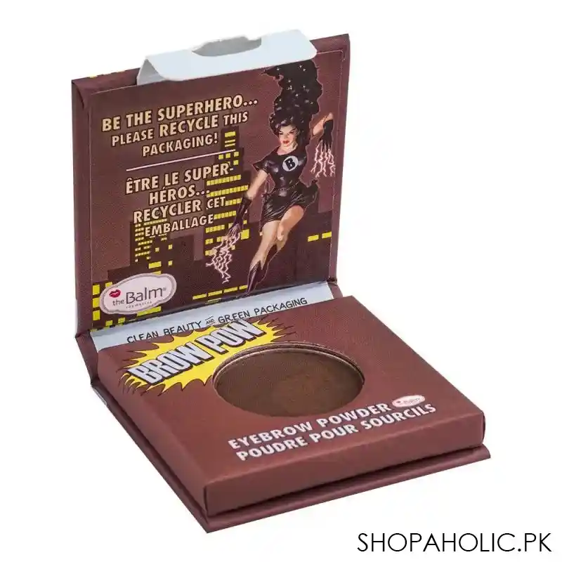 the balm cosmetics brow pow eyebrow powder, poudre pour sourcils, dark brown, 1.2g main image