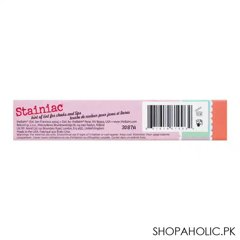 The Balm Cosmetics Stainiac Hint Of Tint For Cheeks And Lips Beauty, Homecoming Queen, 4ml - Image 4