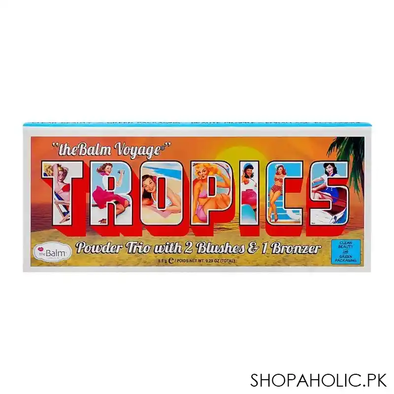 the balm cosmetics voyage tropics powder trio 2 blushes & 1 bronzer, 9.5g image2