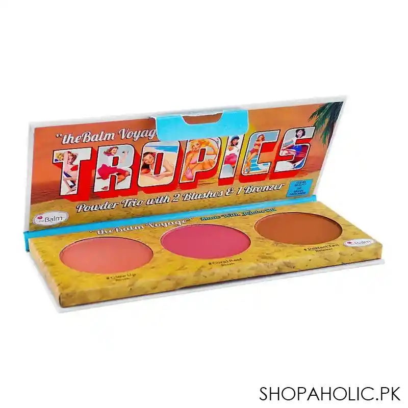 the balm cosmetics voyage tropics powder trio 2 blushes & 1 bronzer, 9.5g main image