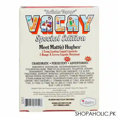 The Balm Cosmetics Voyage Vacay Special Edition Matte Lip Trio, 3-Pack - Image 2
