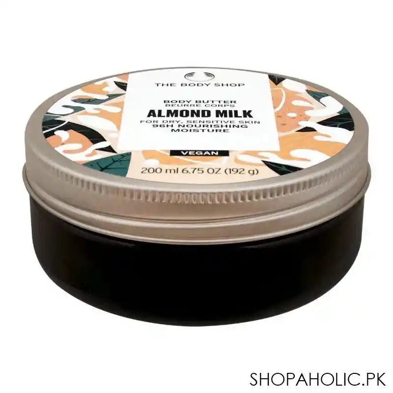 the body shop almond milk 96h nourishing moisture vegan the body butter, dry/sensitive skin, 200ml image2