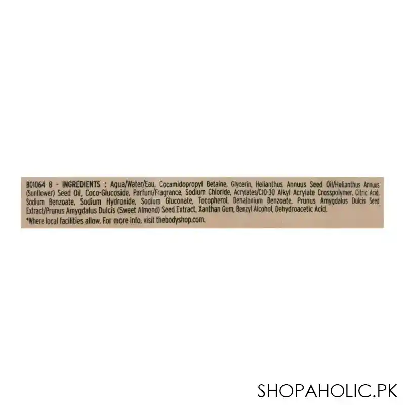 the body shop almond milk & honey vegan shower cream, for dry, sensitive skin, 250ml image3