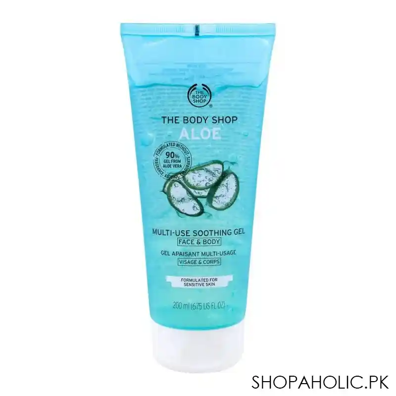 the body shop aloe multi use soothing face & body gel, suitable for sensitive skin, 200ml main image