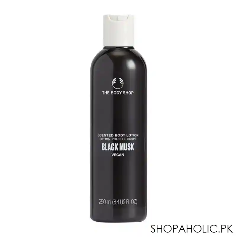the body shop black musk vegan scented body lotion, 250ml main image