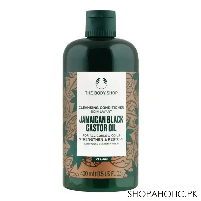 the body shop jamaican black castor oil vegan cleansing conditioner for all curls & coils 400ml main image