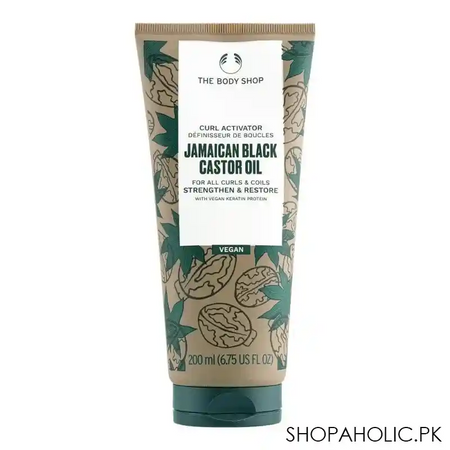 the body shop jamaican black castor oil, vegan, curl activator, 200ml main image